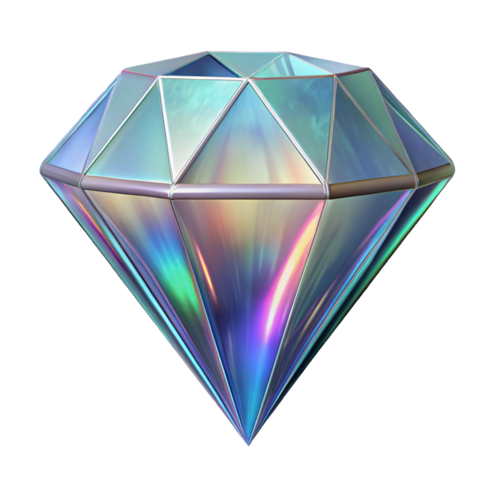elegant traditional Diamond Holographic Sparkle Effect Transparent Background detailed png