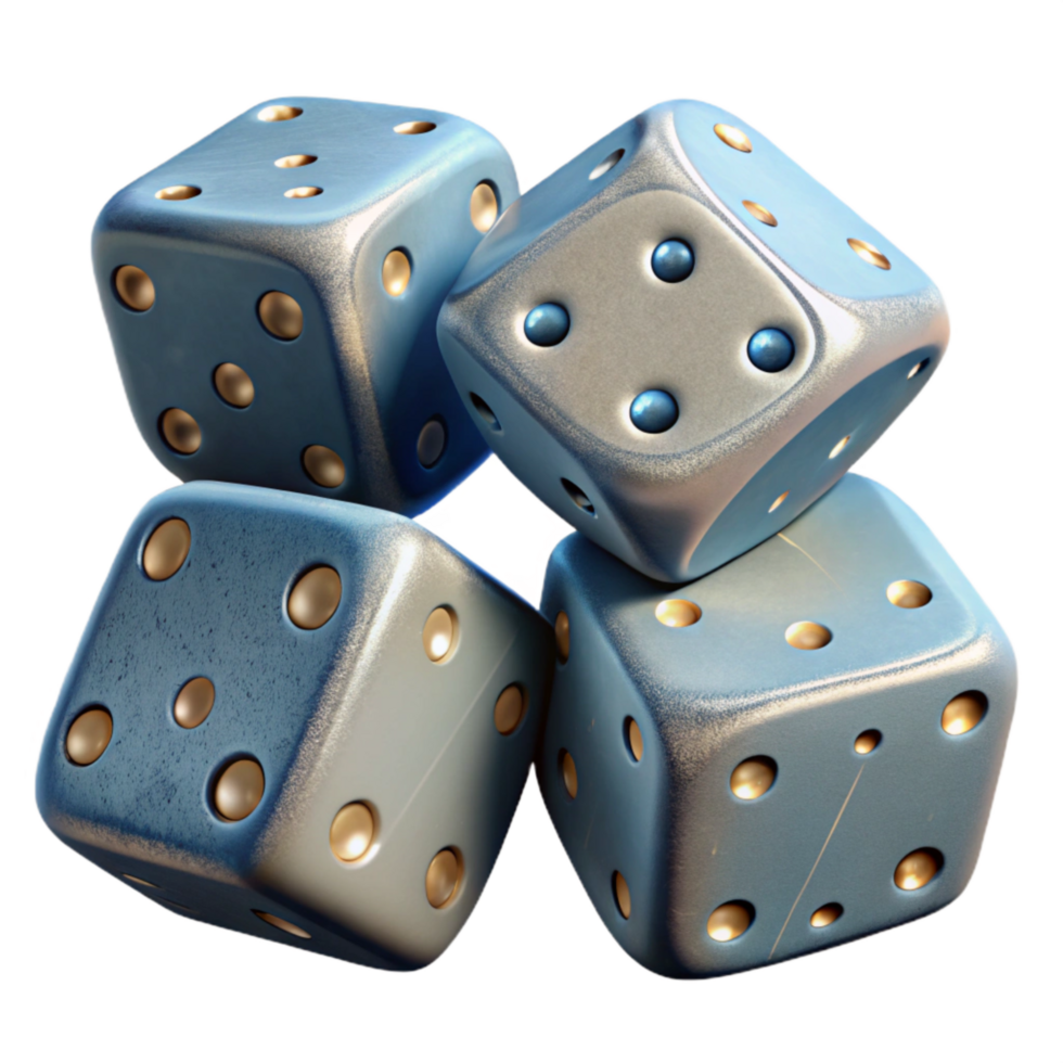 vibrant artistic Dice Showing Different Numbers Simultaneously Isolated high quality png
