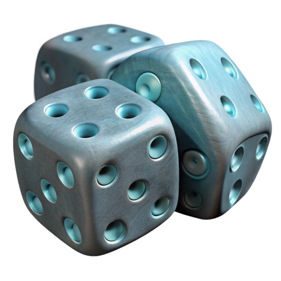 magnificent rustic Dice Showing Different Numbers Simultaneously Isolated original png
