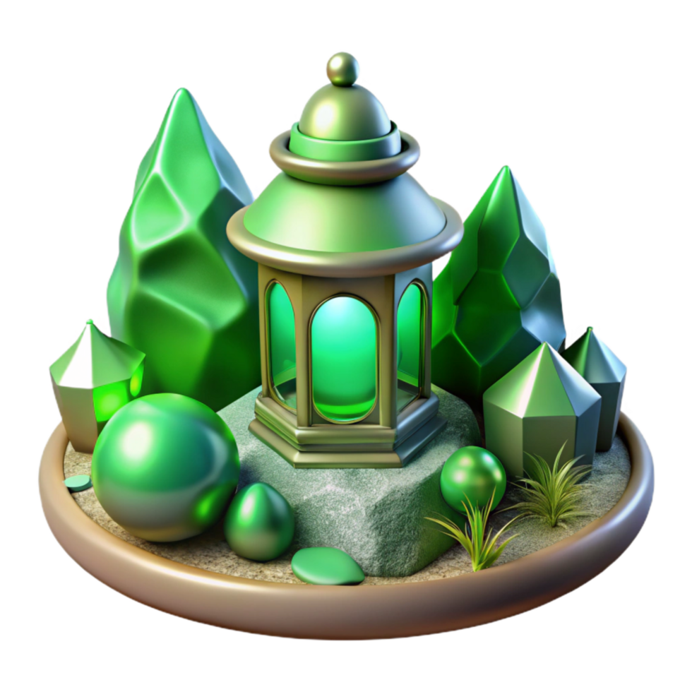 extraordinary rustic Digital Art Illustration Isolated with Green Lighting professional png