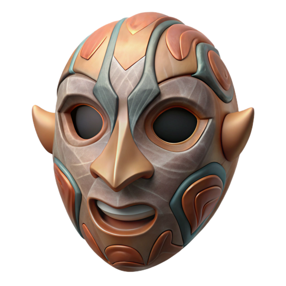 vibrant traditional Digital Art Mask Abstract Design Cutout premium png
