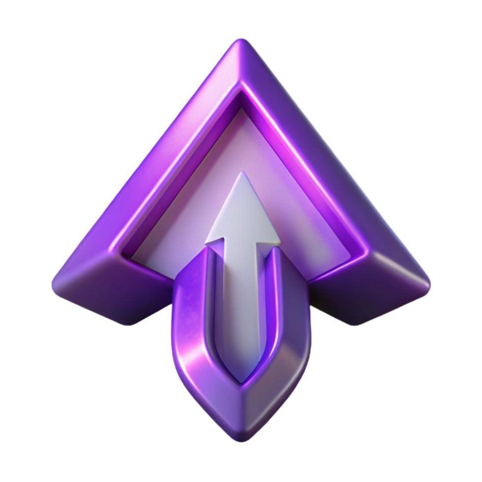 dramatic rustic Digital Ascension Symbol Purple Arrow Transparent Background premium png