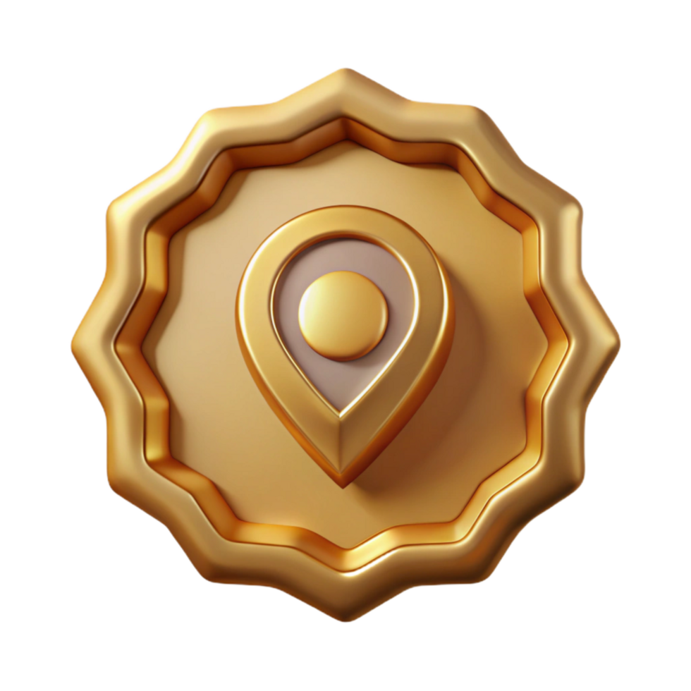 dramatic traditional Digital Badge Icon Gold Color Isolated professional png