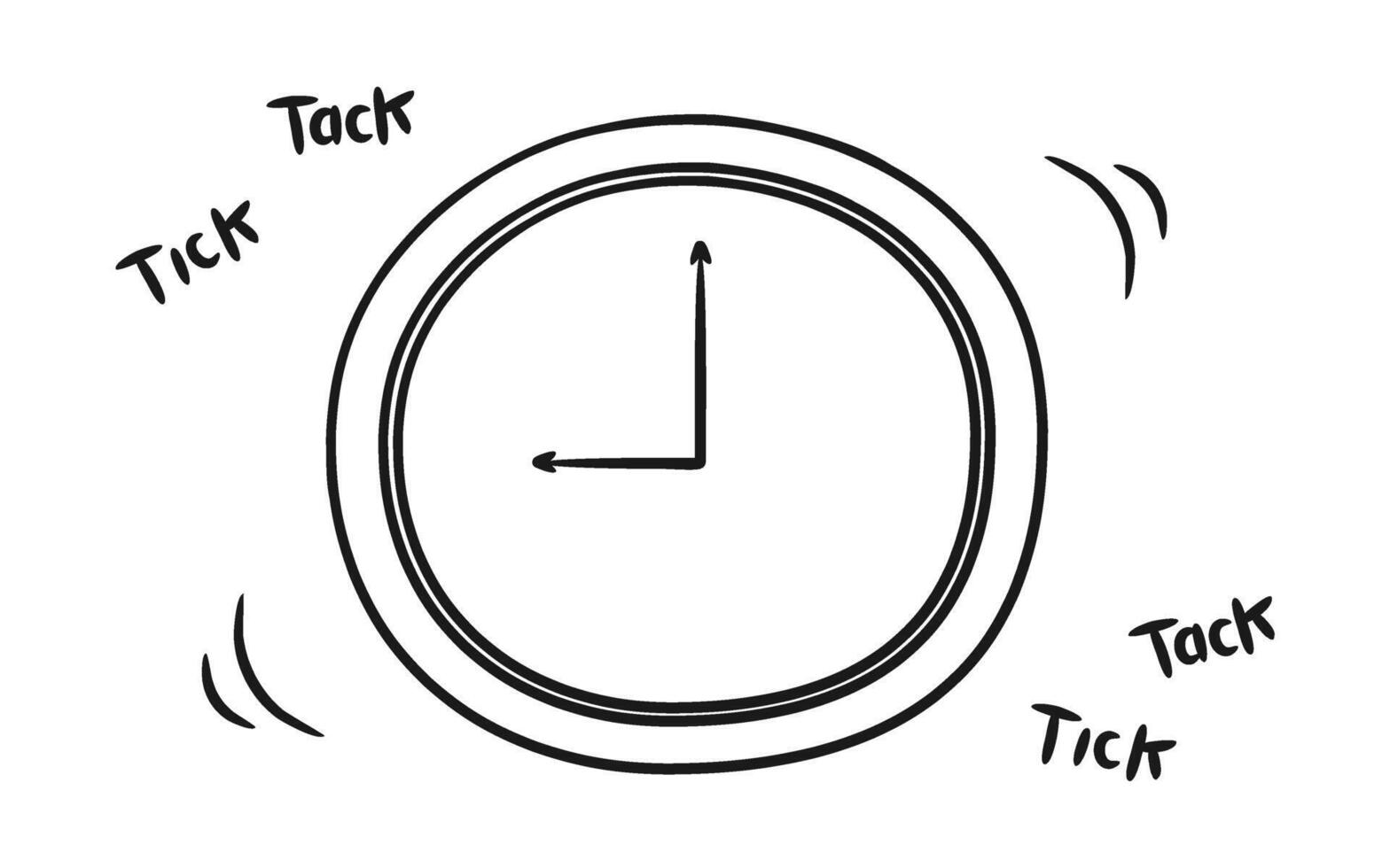 Hand Drawing of Clock Ticking vector