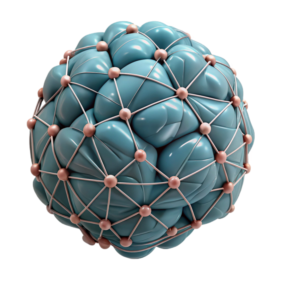 elegant abstract Digital Brain Network Complex Structure Transparent Background professional png