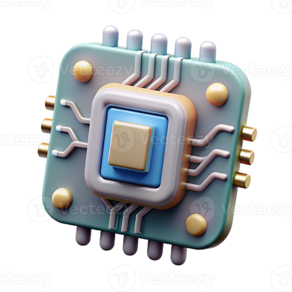serene creative Digital Circuit Board Cutout with Component Details premium png