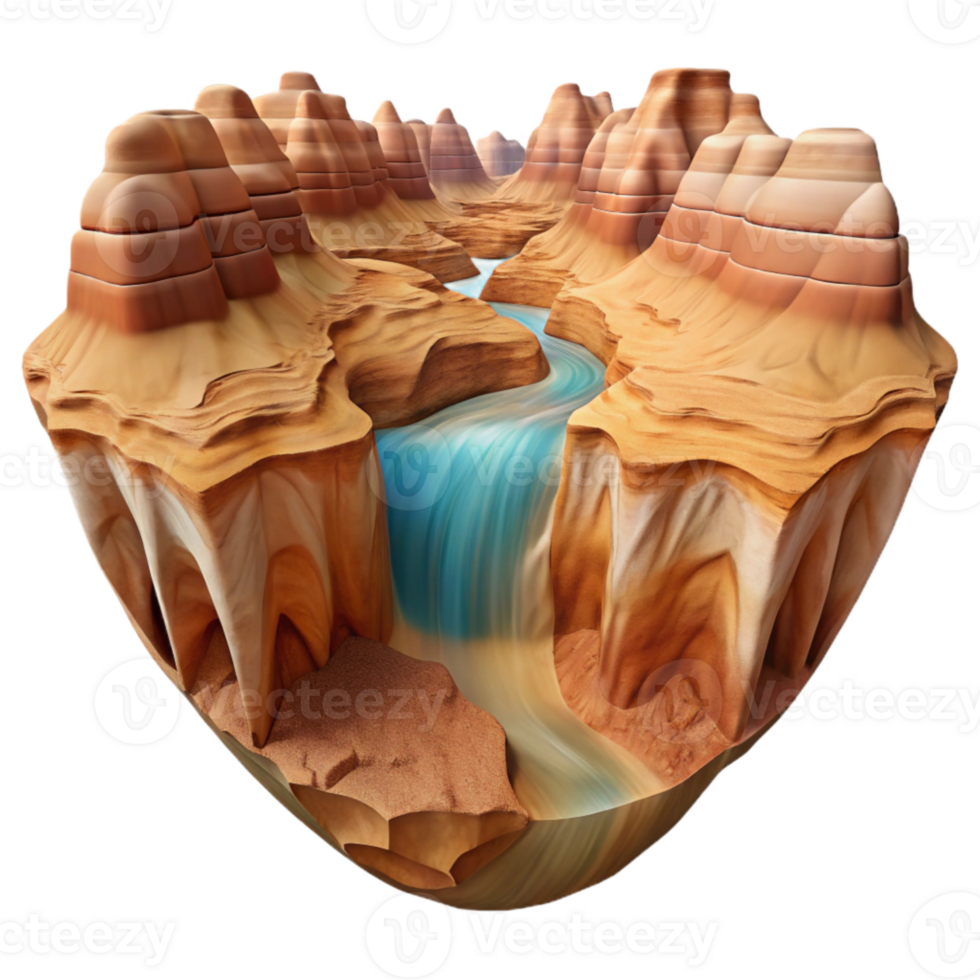 dramatic modern Digital Canyon Panorama Transparent Element detailed png