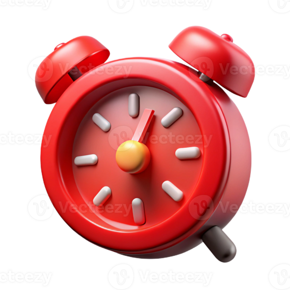 impressive modern Digital Clock Alarm Icon Flashing Red Isolated detailed png