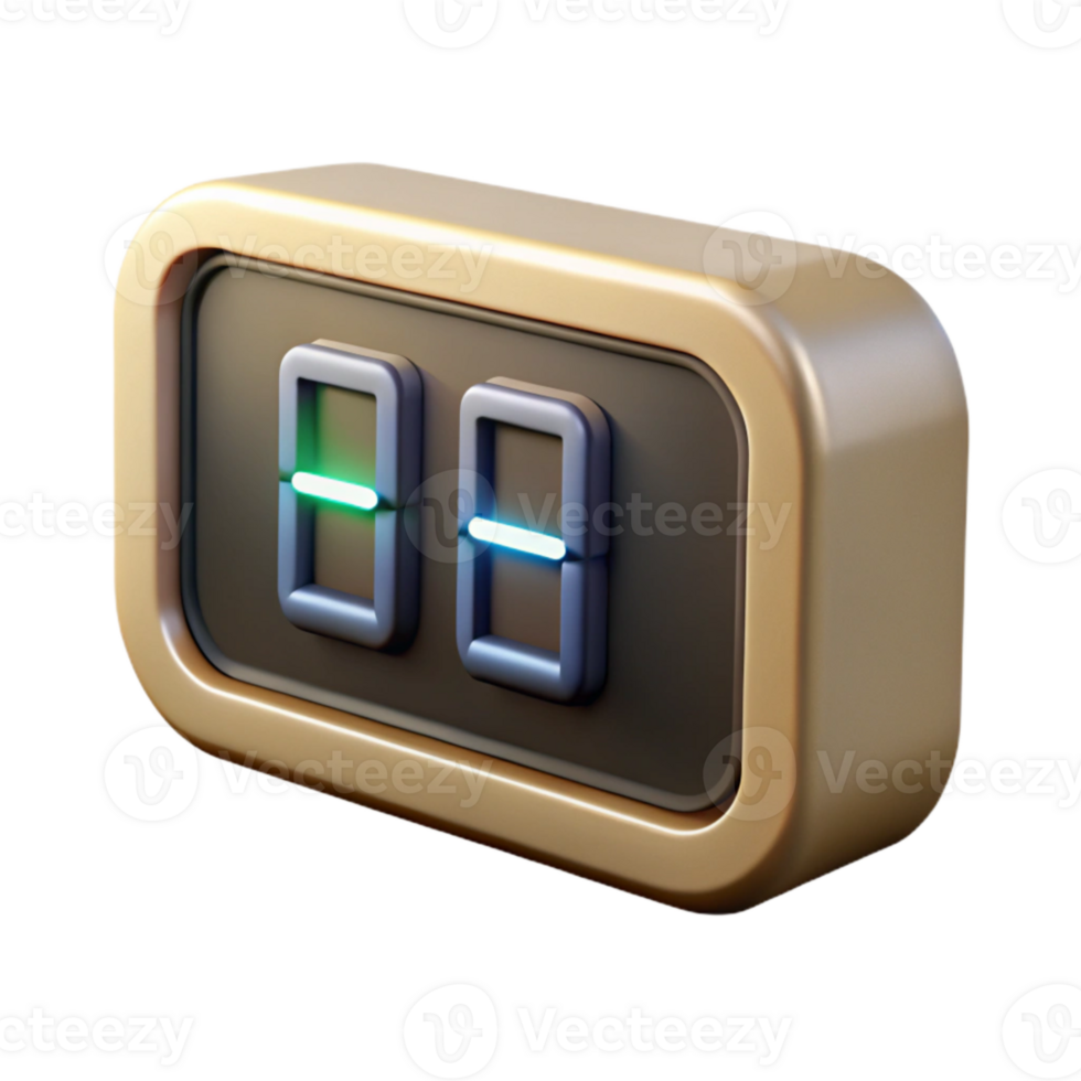 impressive minimalist Digital Clock Display Black Numbers Transparent Background authentic png