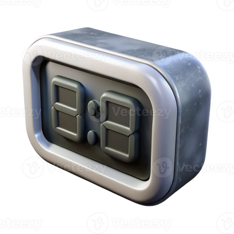 beautiful classic Digital Clock Display Black Numbers Transparent Background high quality png