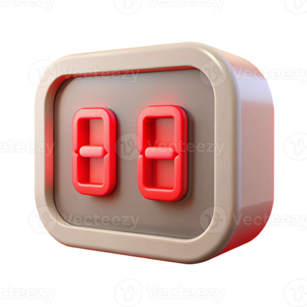 extraordinary classic Digital Clock Display Red Led Transparent Background detailed png
