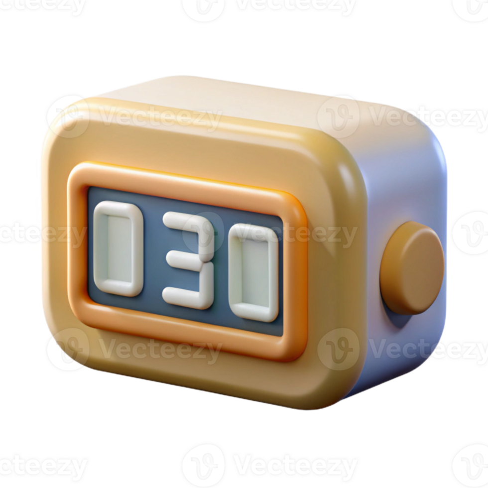 impressive modern Digital Clock Display White Led Isolated high quality png