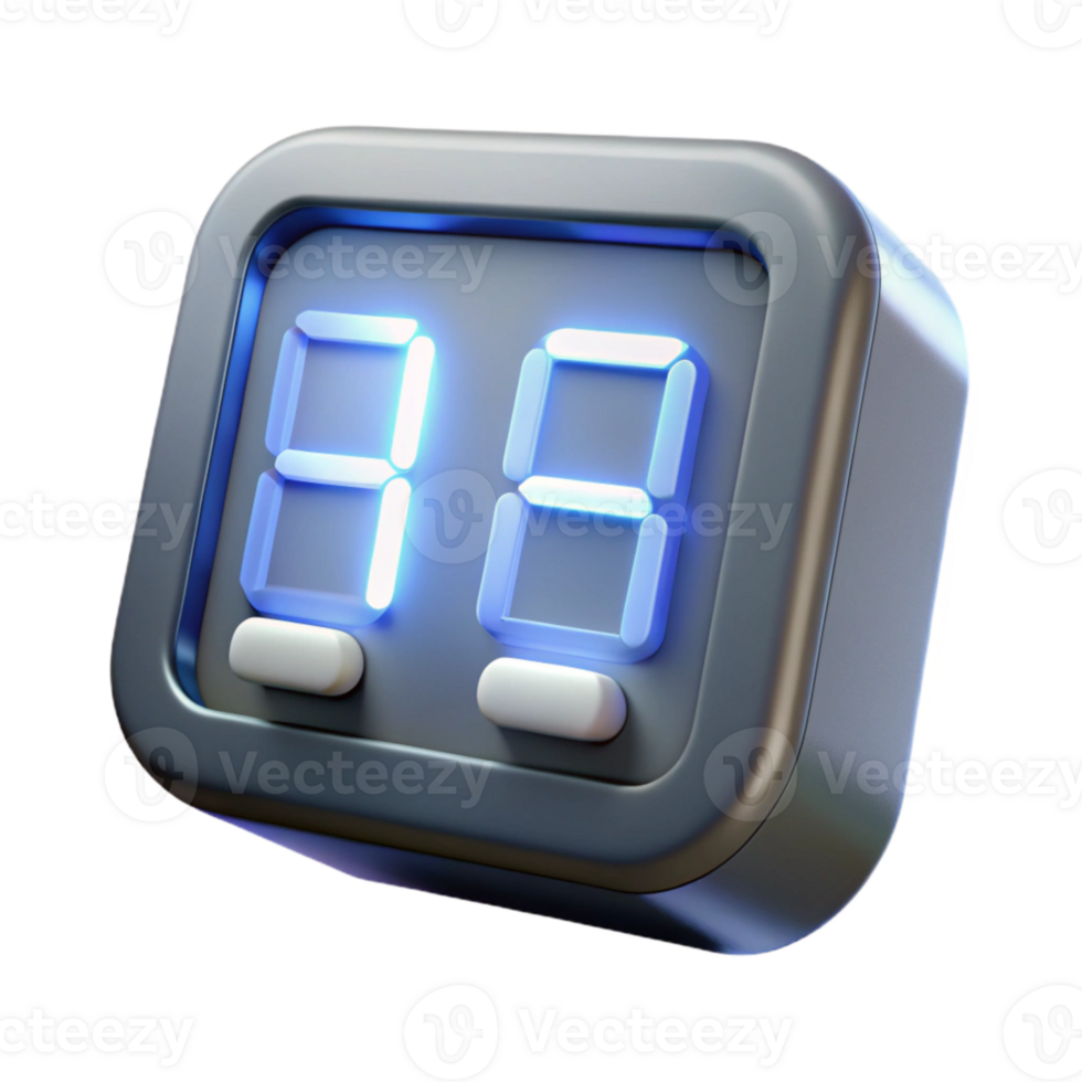 magnificent traditional Digital Clock Display White Led Isolated original png