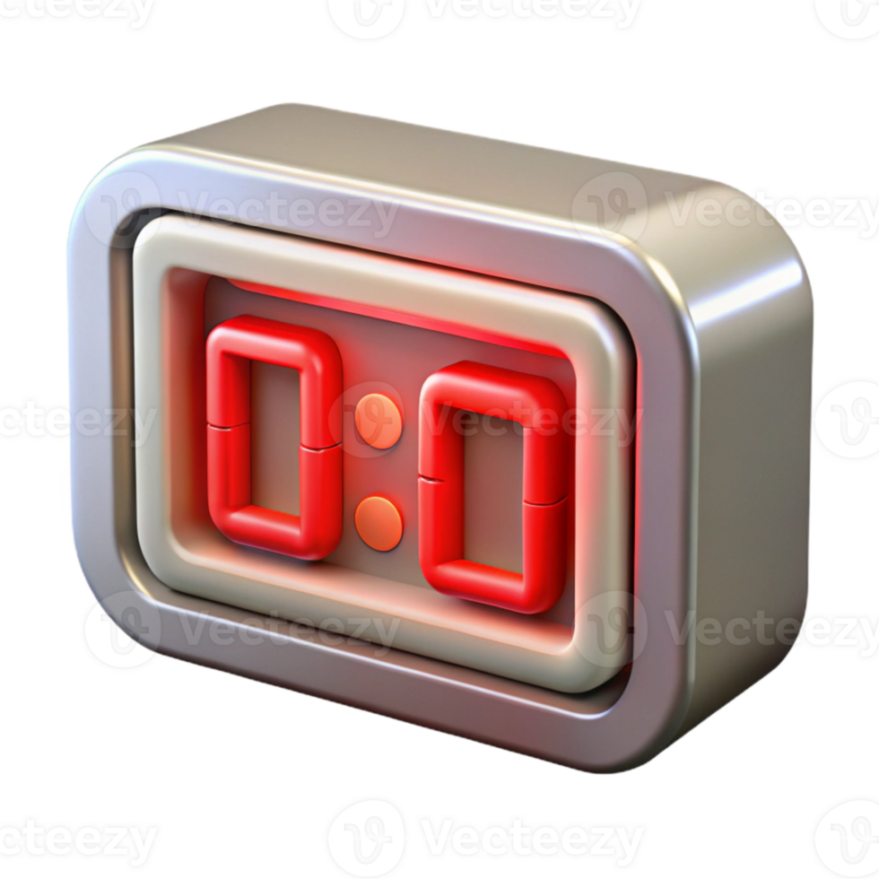 beautiful contemporary Digital Clock Display Red Led Transparent Background detailed png