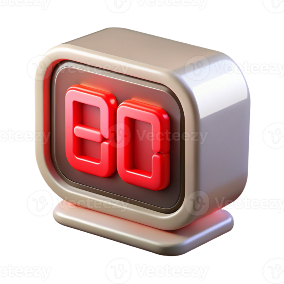 magnificent minimalist Digital Clock Display Red Led Transparent Background high resolution png