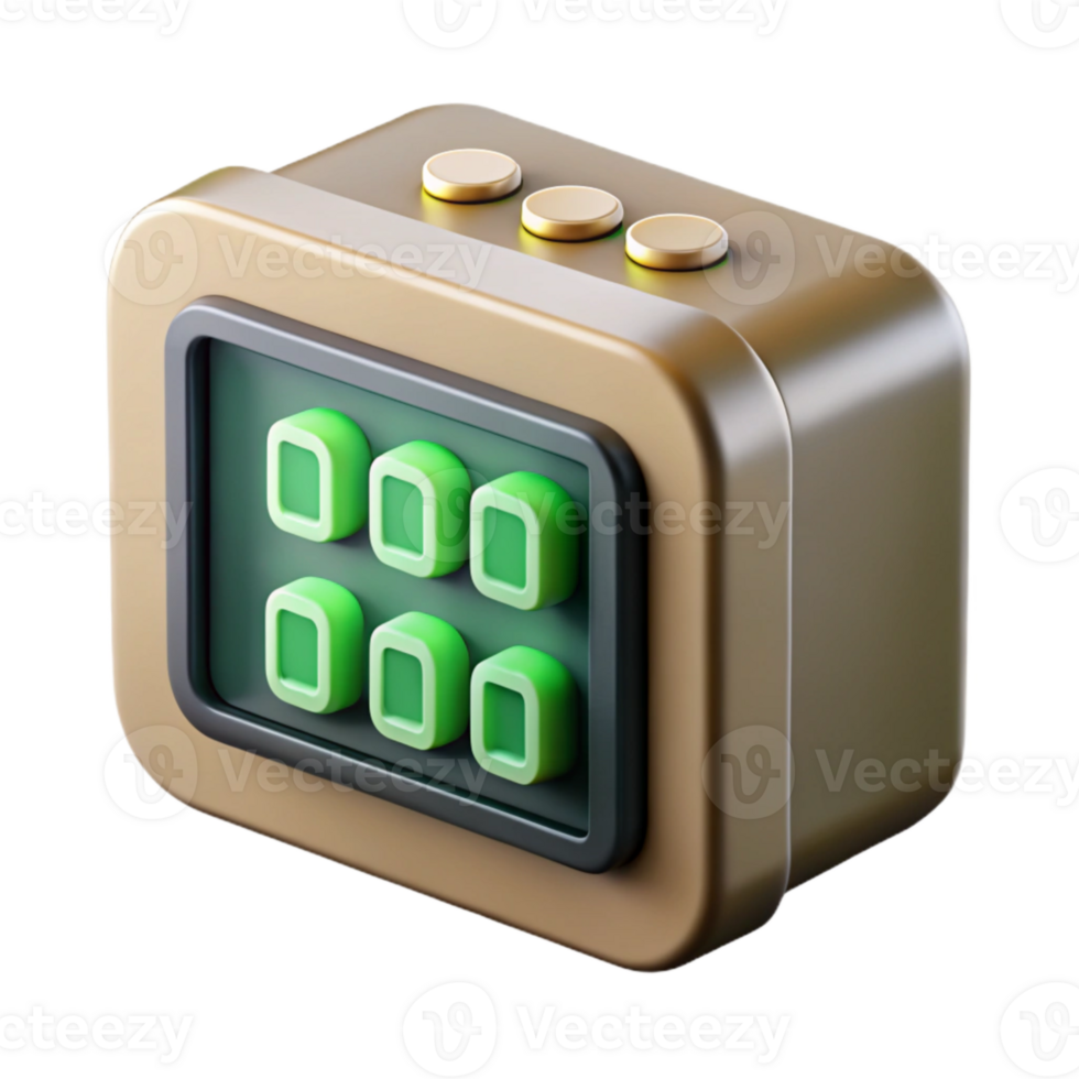 elegant creative Digital Clock Showing Binary Code Cutout Transparent Background exclusive png