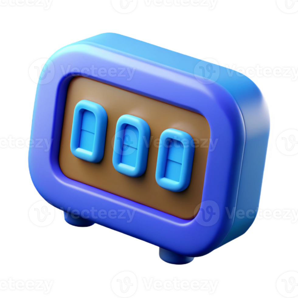 elegant traditional Digital Clock Time Display Blue Digits Cutout exclusive png