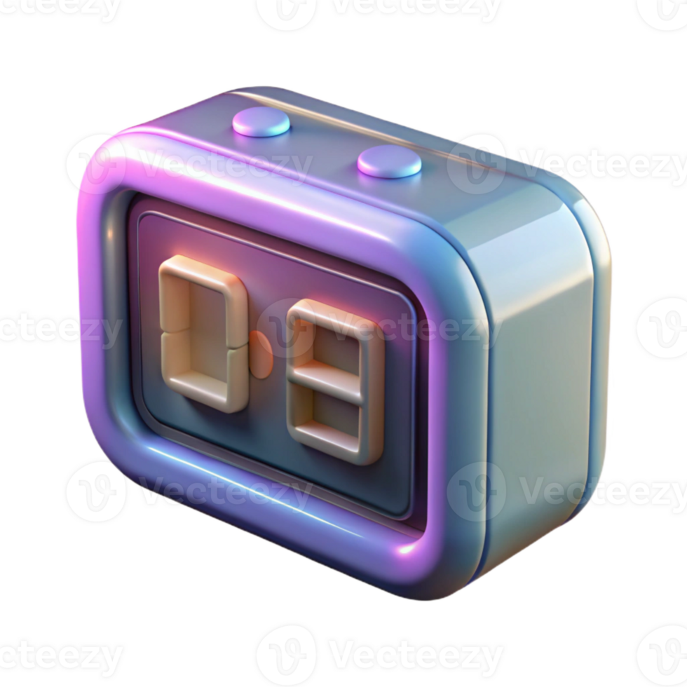 wonderful vintage Digital Clock with Distorted Display Transparent Background high quality png