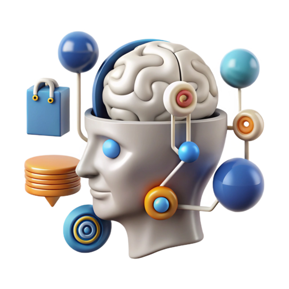 dramatic contemporary Digital Consciousness in Artificial Intelligence Transparent Background authentic png
