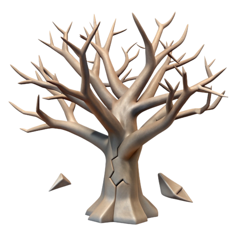 magnificent artistic Digital Decay Tree Cutout with Bare Branches genuine png