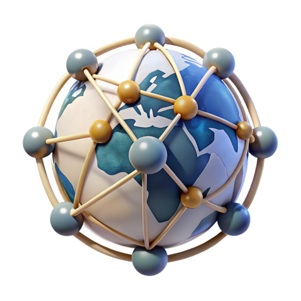 magnificent abstract Digital Ecosystem Network Cutout on White Background professional png