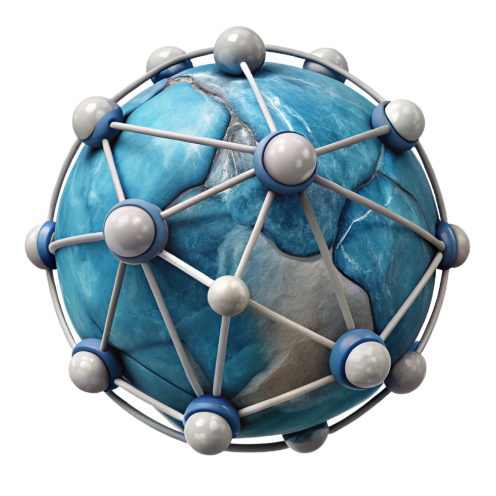 extraordinary modern Digital Ecosystem Network Cutout on White Background high quality png