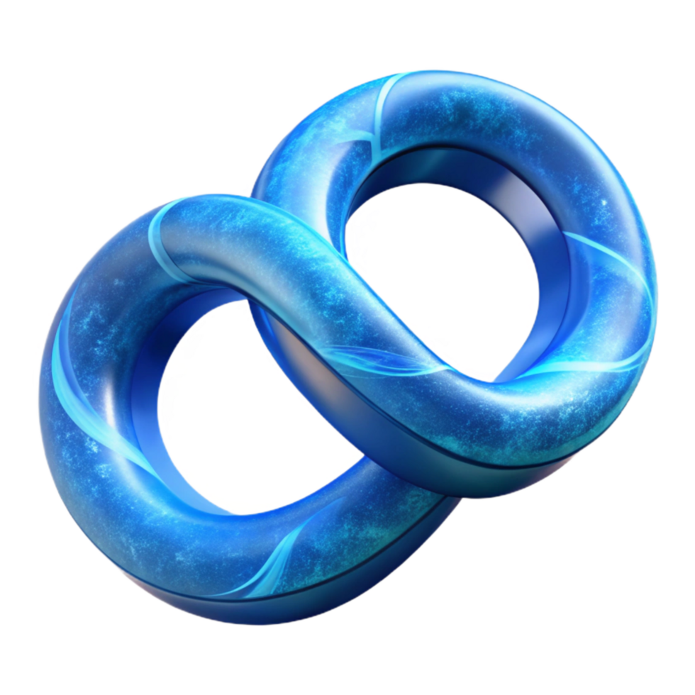 impressive minimalist Digital Eternity Symbol Blue Ring Transparent Background authentic png