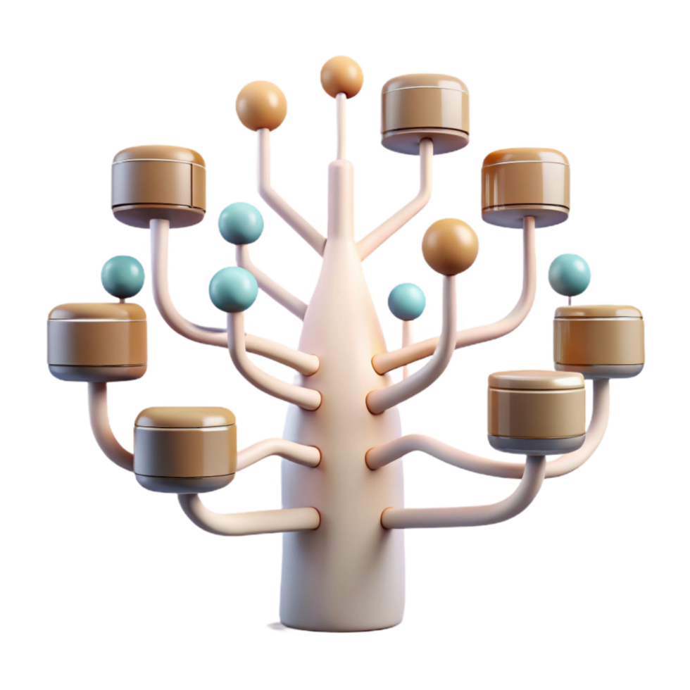 stunning creative Digital Evolution Abstract Tree with Data Branches Cutout high quality png