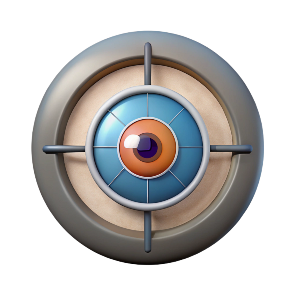 magnificent rustic Digital Eye with Targeting Reticle Isolated 4K png