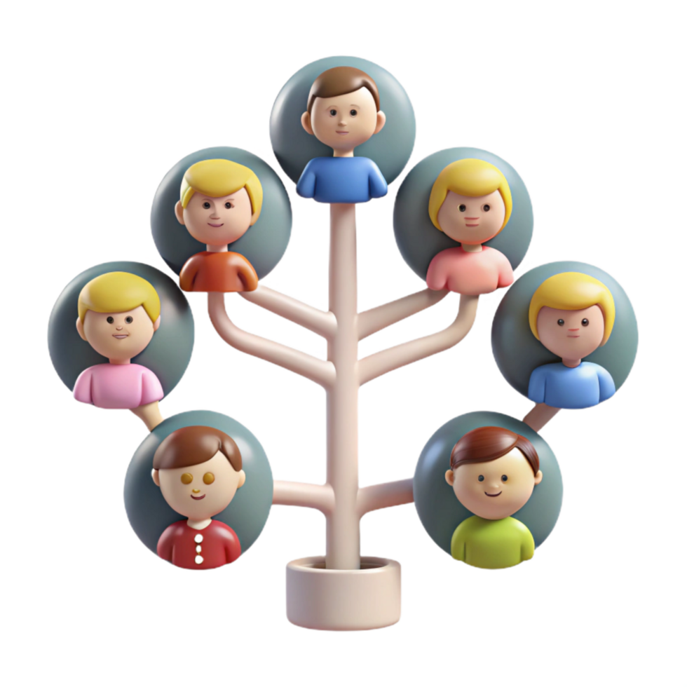 wonderful artistic Digital Family Tree Connecting Generations Cutout high quality png