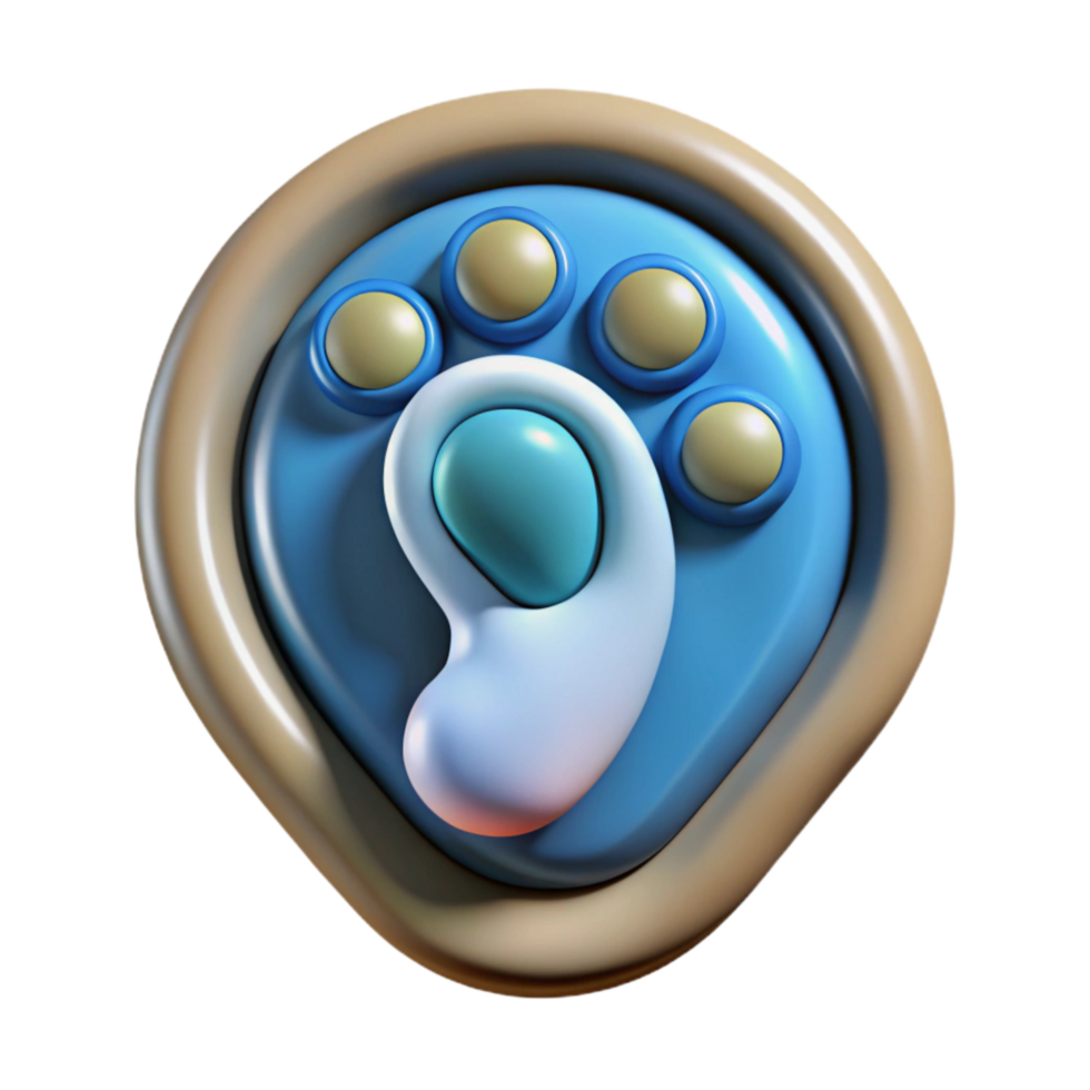serene vintage Digital Footprint Data Trail Icon Cutout original png