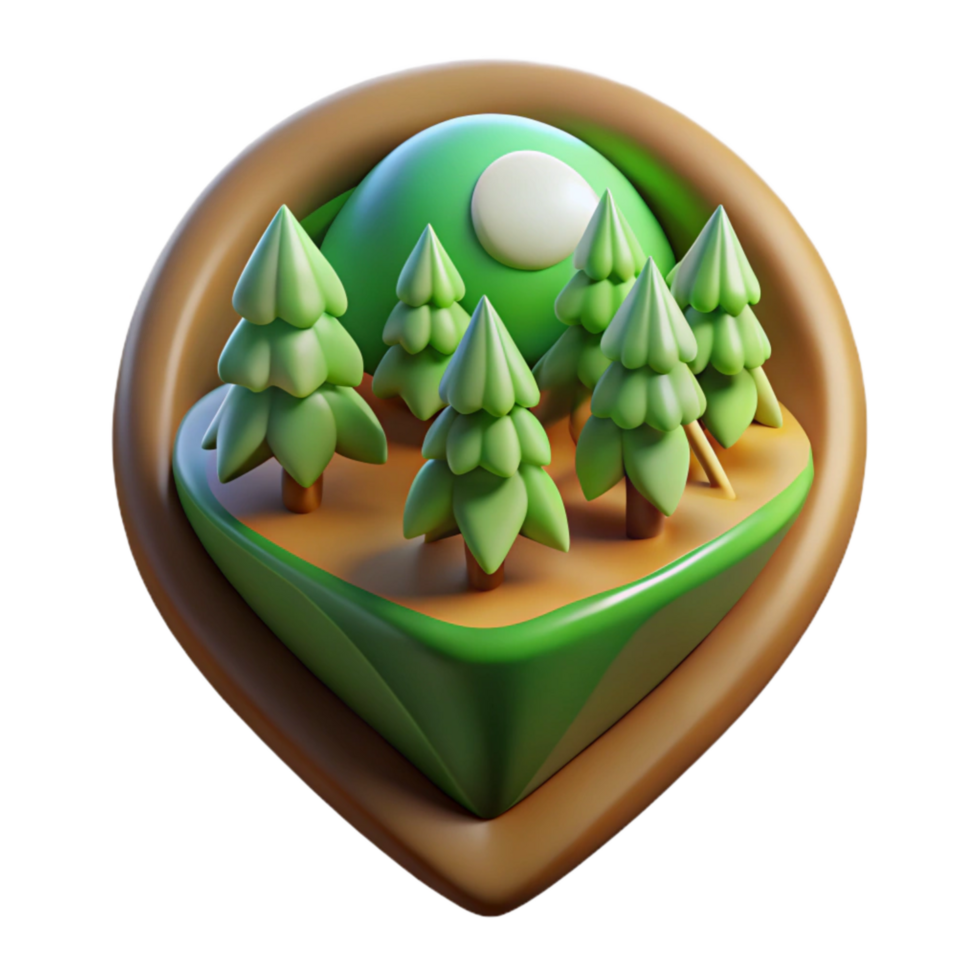 dramatic modern Digital Forest Restoration Icon Transparent Background professional png