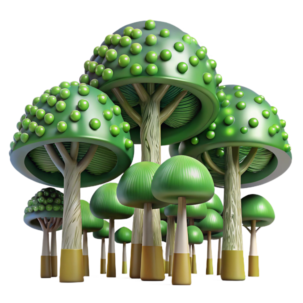 extraordinary contemporary Digital Forest with Binary Code Trees Isolated high quality png