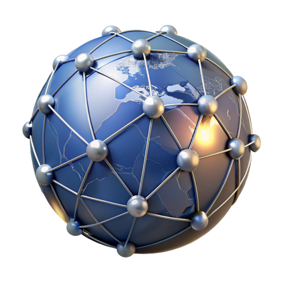 elegant artistic Digital Globe Network Cutout with Glowing Connections exclusive png