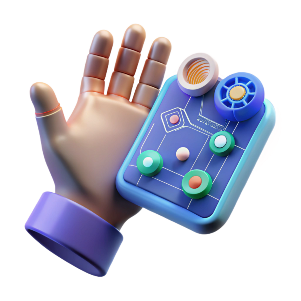 serene rustic Digital Hand Interacting with Virtual Interface Isolated high quality png