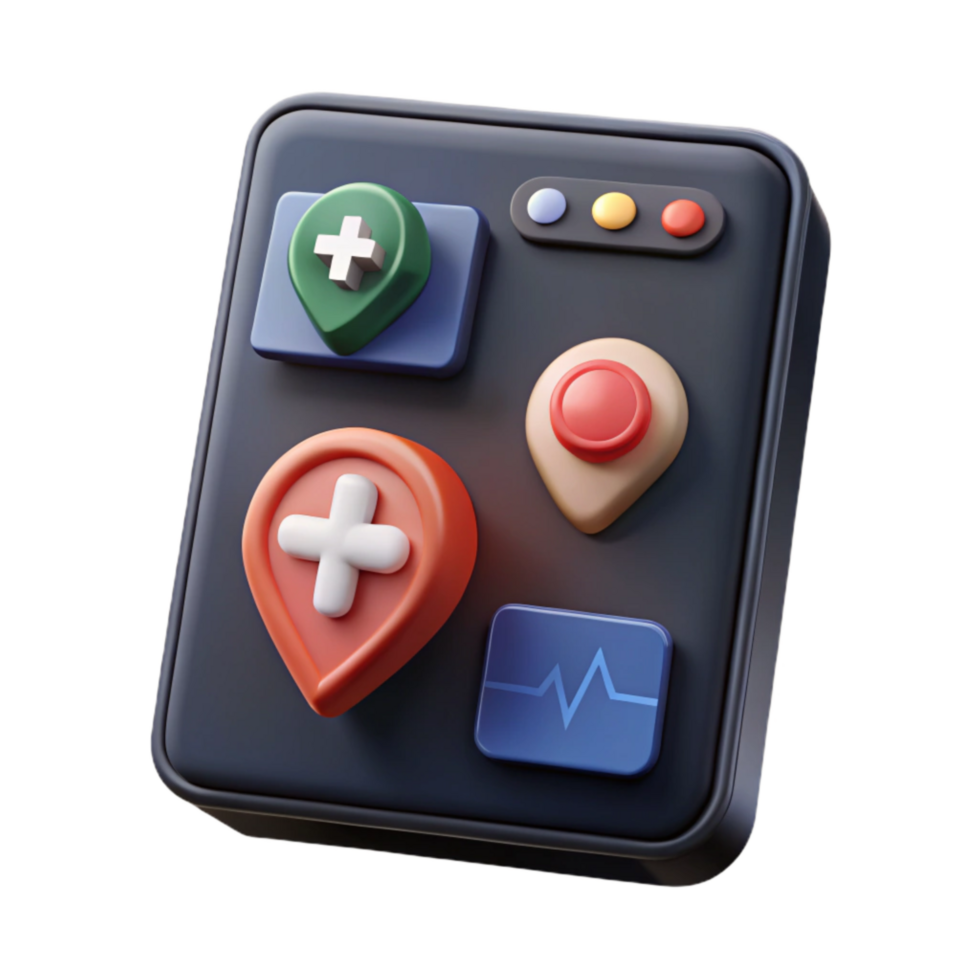 impressive rustic Digital Health App Interface Dark Mode Transparent Background authentic png