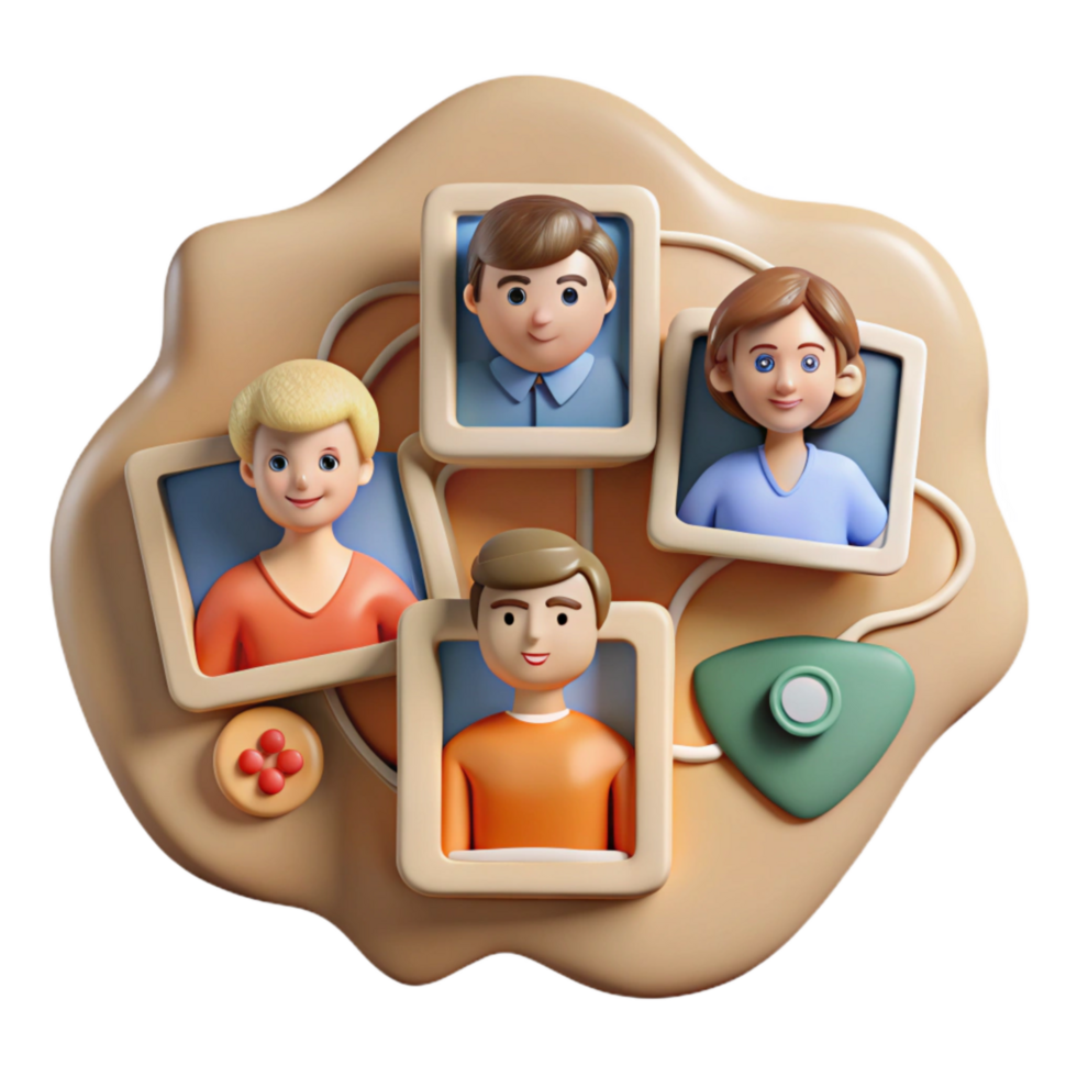 magnificent modern Digital Heritage Data Stream with Family Photos Cutout exclusive png