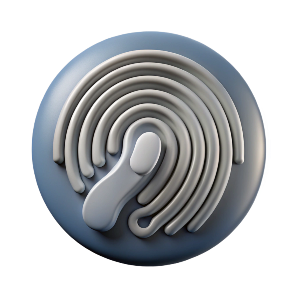 stunning abstract Digital Identity Icon Cutout with Gray Fingerprint original png