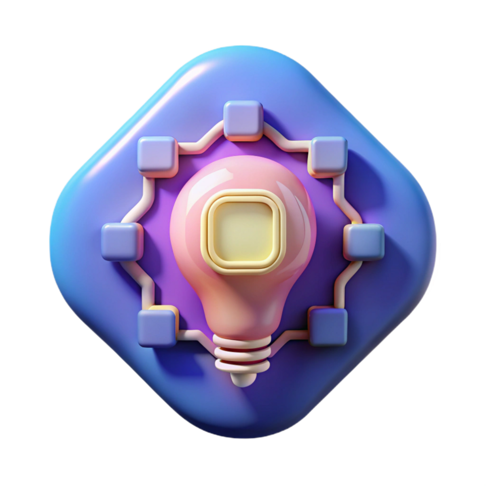 beautiful contemporary Digital Innovation Icon Isolated with Gradient Effect high quality png