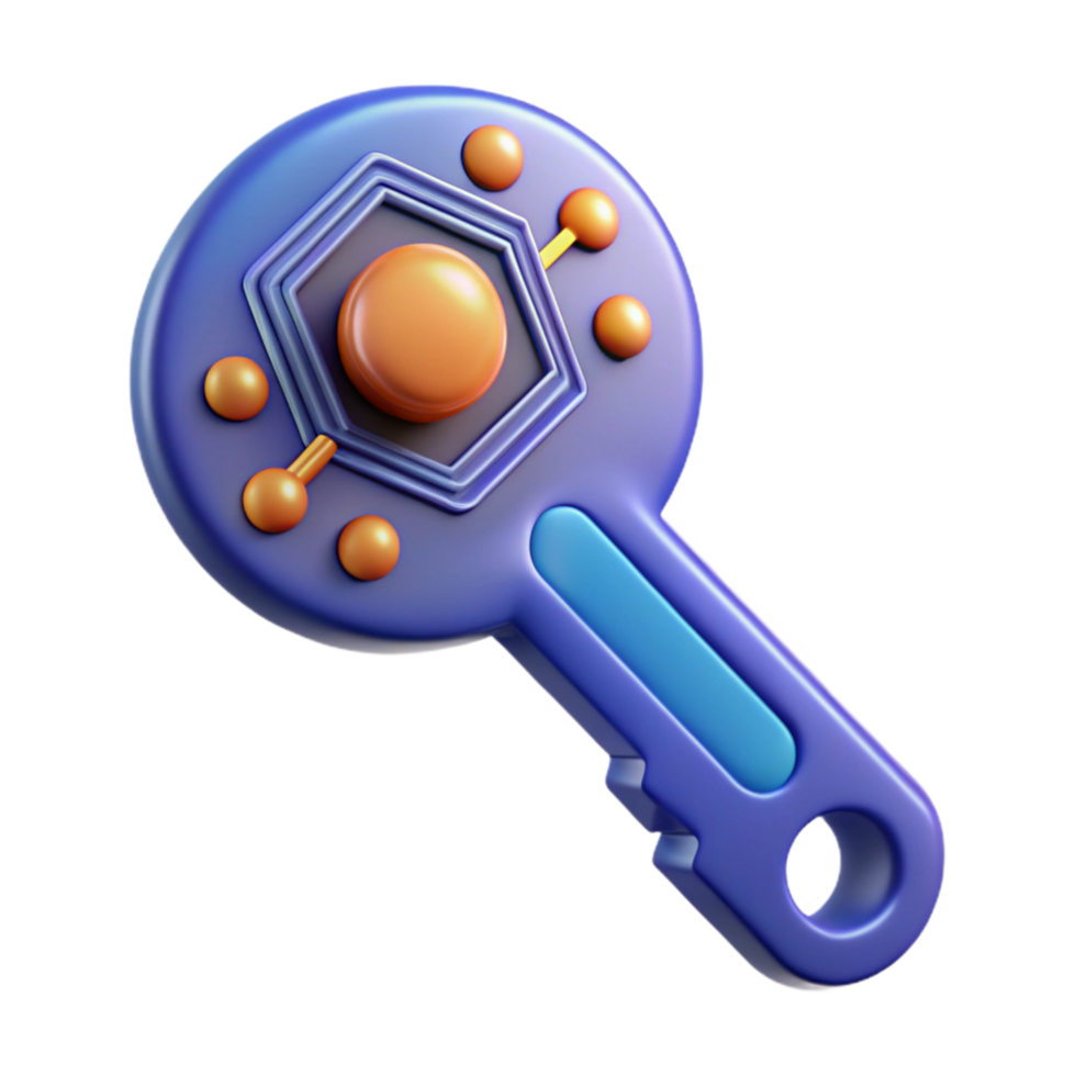 extraordinary minimalist Digital Key Icon with Circuitry Design Cutout original png