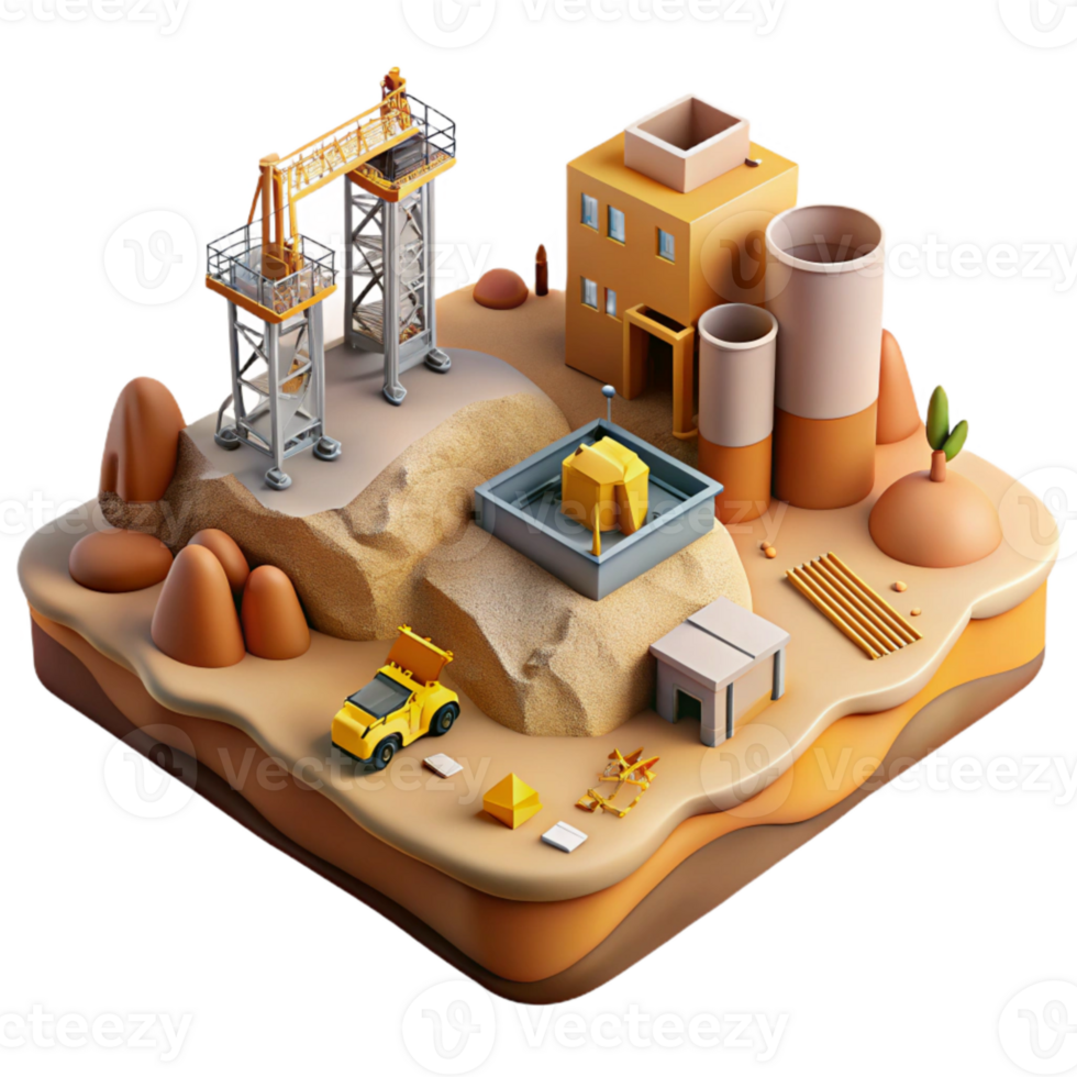 magnificent artistic Digital Landscape Construction Site Transparent Background high quality png