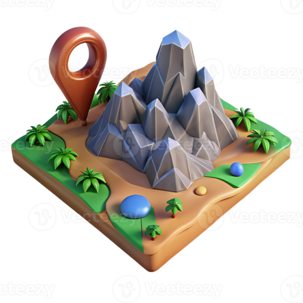 magnificent artistic Digital Landscape Cutout with Perspective View professional png