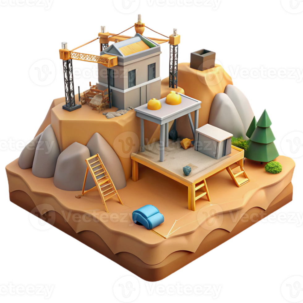 impressive classic Digital Landscape Construction Site Transparent Background high quality png
