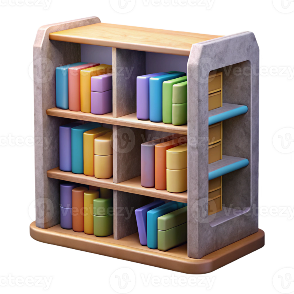 impressive contemporary Digital Library Bookshelf Cutout genuine png
