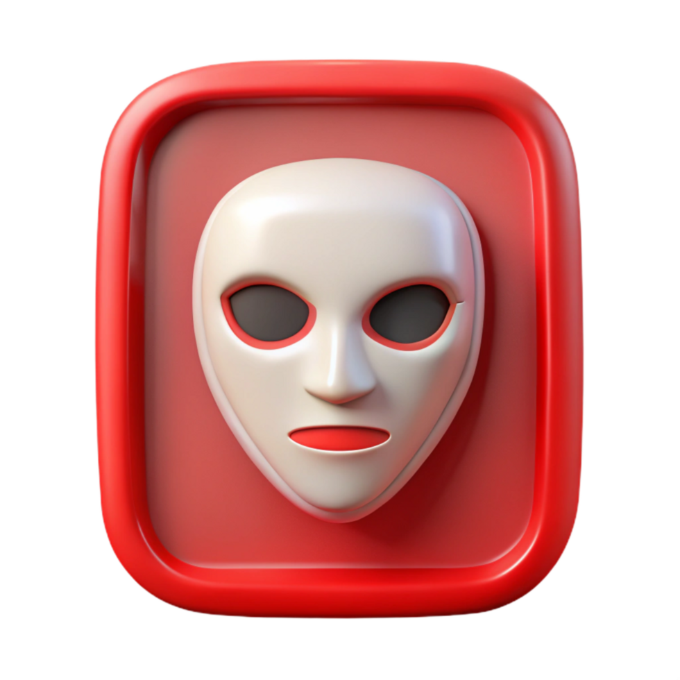 extraordinary modern Digital Mask Icon Cutout with Red Border high resolution png