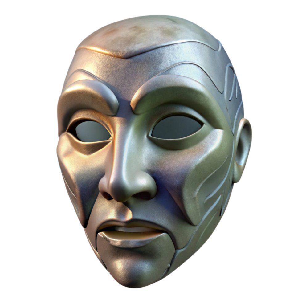 dramatic vintage Digital Mask Transparent Background Angled View professional png