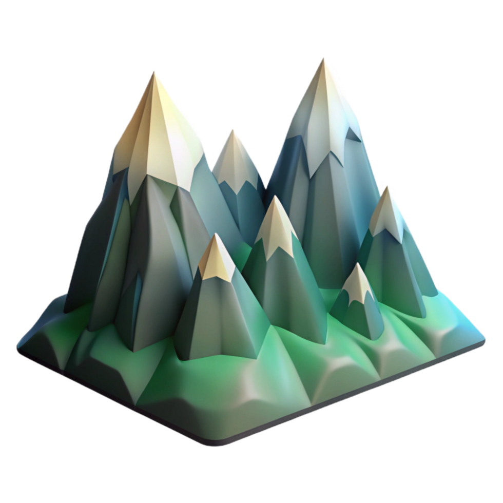 beautiful creative Digital Mountain Range Cutout with Low Poly Style original png