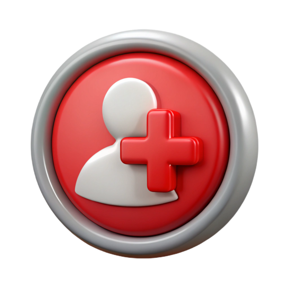 vibrant minimalist Digital Persona Logo Symbol Transparent Background with Red Cross high resolution png