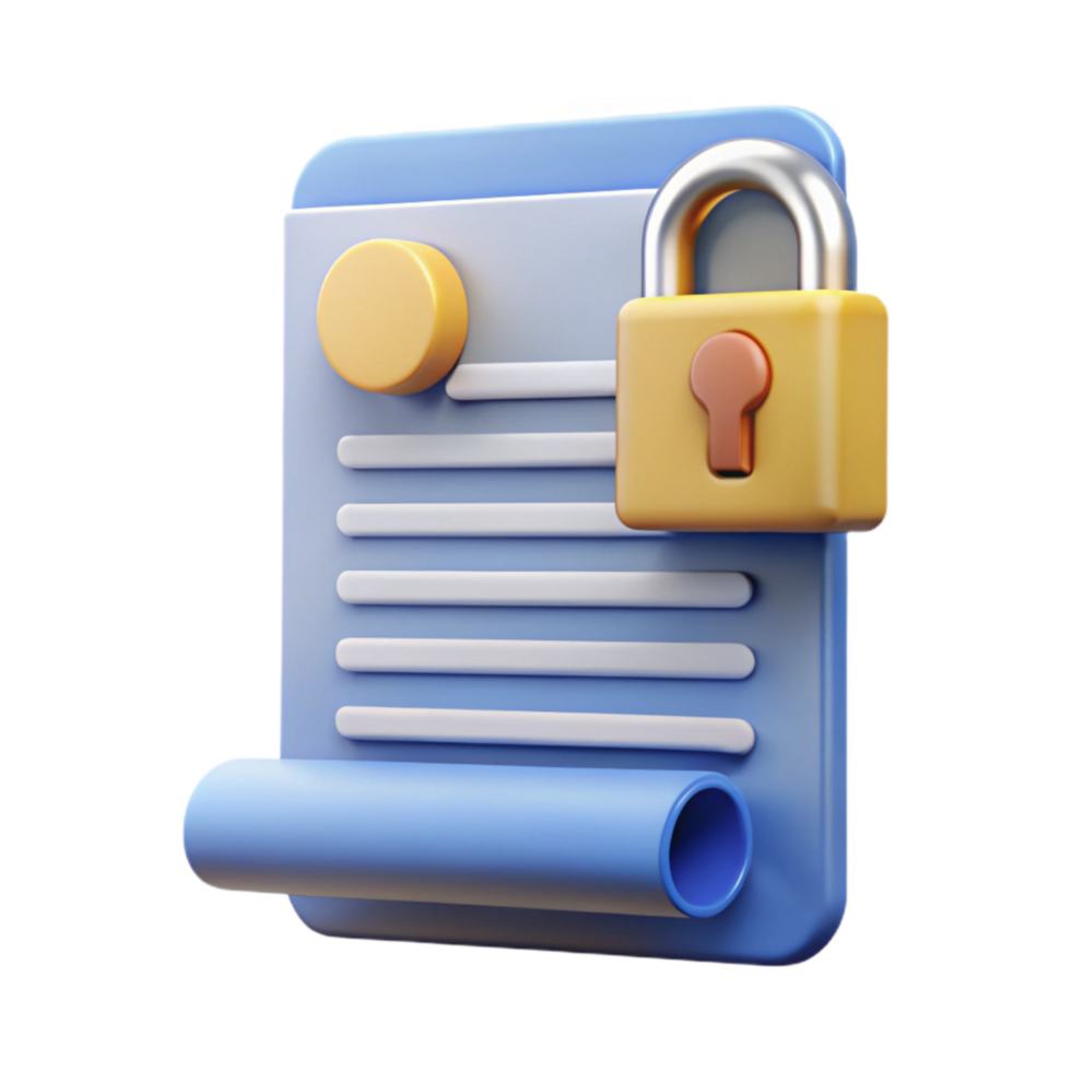 magnificent vintage Digital Privacy Policy Document Cutout with Text Placeholder high quality png