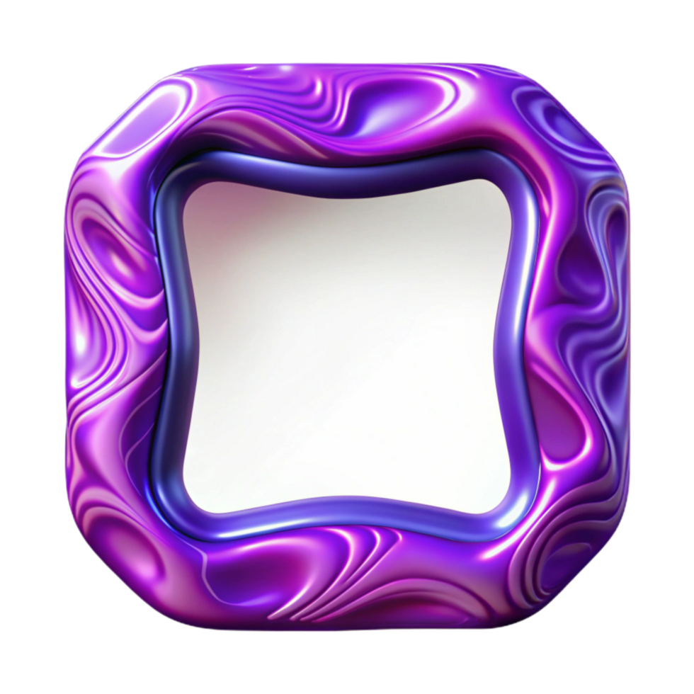 extraordinary minimalist Digital Portrait Frame Border Transparent Background with Purple Outline original png